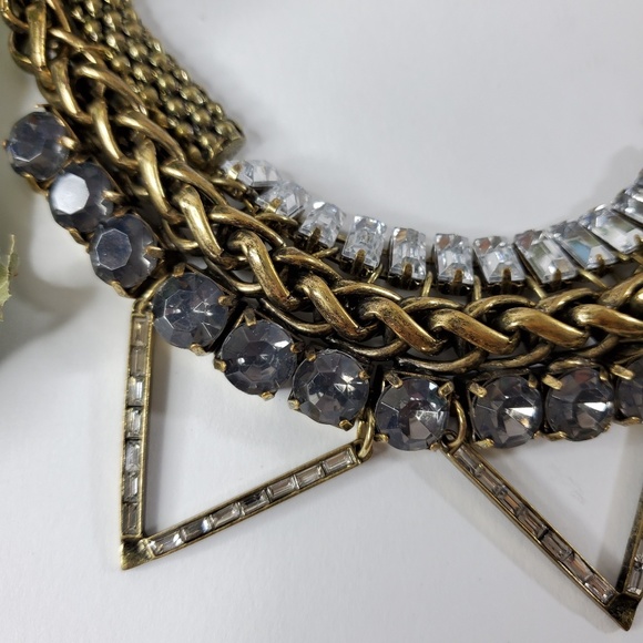 Chuncky Choker Style Metal Statement Necklace - Picture 3 of 8